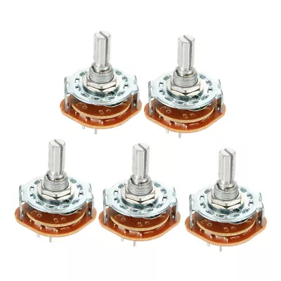 5pcs 2P4T 2 Pole 4 Position Single Deck Band Channel Rotary Switch Selector • $15.88