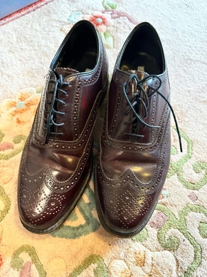 $134.99 • Buy VTG Florsheim Royal Imperial Burgundy Shell Cordovan Wingtip V-Cleat Shoes Sz 9