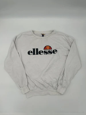 £0.99 • Buy Ellesse Crewneck Pullover Sweatshirt Jumper Long Sleeve White Womens 10 Medium M