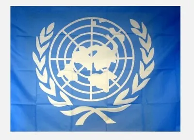 UNITED NATIONS 5ft X 3ft FLAG INTERNATIONAL WORLD PEACE MILITARY 2 EYELETS  • £6.98