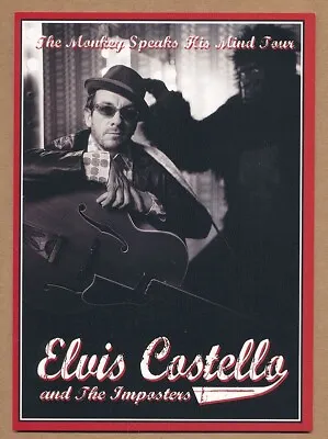 Elvis Costello The Monkey Speaks His Mind Tour RARE Promo Postcard 2005 • $6