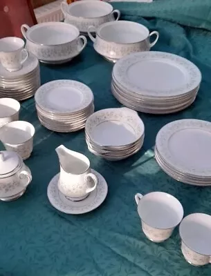 £100 • Buy Noritake Dinner Service Vintage Beautiful Elegant 'Savannah Platinum' VGC