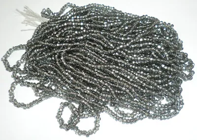Vintage Czech Clear Gray Silver Lined Seed  Glass Beads 1 Full Long Hank 10/0 • $7.99