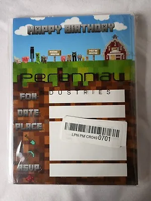 15pk Birthday Party Invitations Inspired By Mine Craft Miners Wanted W/Envelopes • $5.50