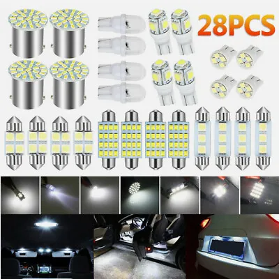 28Pcs LED Car Interior Inside Light Kit For Dome Trunk License Plate Lamp Bulbs • $9.97