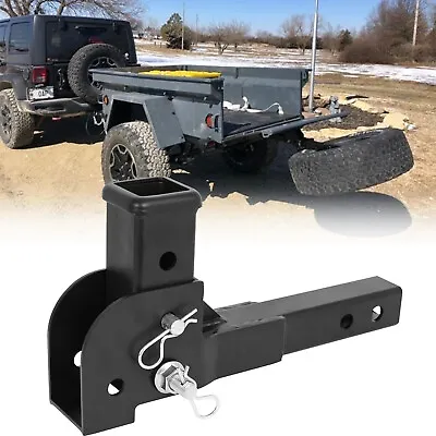 For Jeep Wrangler Folding 2 Inch Trailer Hitch Shank Mount Carrier Adapter 500LB • $69.34