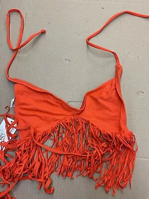 L Space Womens Triangle Fringe Bikini Top Size Extra Small • $18