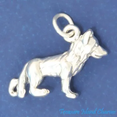 £17.43 • Buy German Shepherd Puppy Dog Breed 3D 925 Solid Sterling Silver Charm MADE IN USA