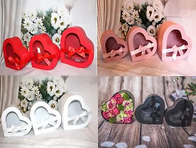£16.89 • Buy 3 Pcs Heart Shaped Boxes Flower Gift Wedding Christmas Valentine's Day With Lid 