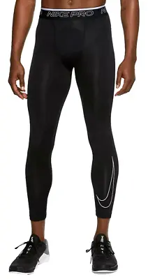 Tights 3/4 Length Nike Men's Pro Training Dri-Fit Black / Gray Size Small • $26.96