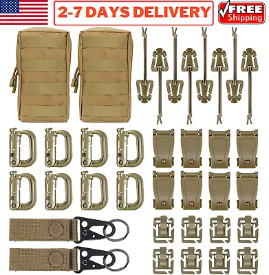 Kit Of 36 Attachments Molle Bag Accessories Kit D-Ring Grimloc Locking Gear Clip • $28.99