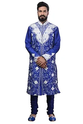 Ethnic Men Indian Designer Bollywood Kurta Sherwani 2pc Suit (Worldwide Postage) • £49.99