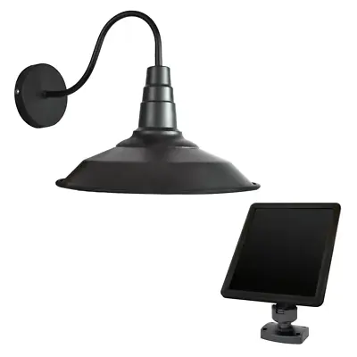 Large Black Solar Outdoor Barn Light Sconce Weatherproof Adjustable Lamp Head • $106.62