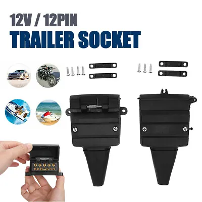 $14.99 • Buy 12 Pin Flat Trailer Socket Plug Set Connector Trailer Caravan Camper Adaptor AU