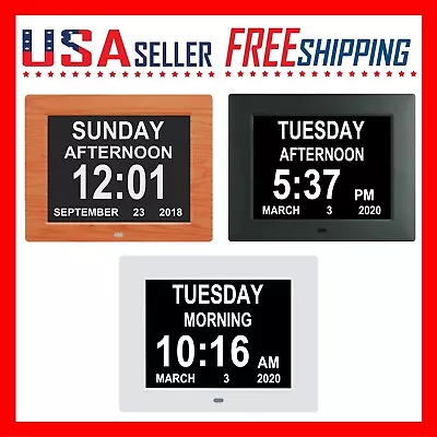 Clock Digital Calendar Alarm Day 8  Large Screen Display 5 Alarm Desk Wall Mount • $40.95