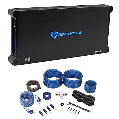 Rockville DB25 2800 Watt/700w RMS 2 Channel Car Amplifier+Amp Kit Loud!! • $154.95