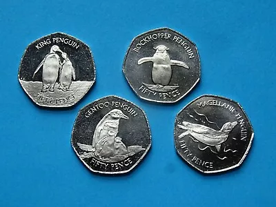 2020 Falkland Islands 🇫🇰 50 Pence Coin Full Set * PENGUINS New UNC 50 P Coins • £13.90