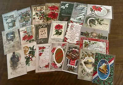 Lot Of 22 ~Antique ~Christmas Vintage  Postcards~Early 1900's~ In Sleeves~h598 • $19.95