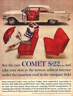 Print Ad Mercury 1961 Comet S-22 Full Page Large Magazine 10.5 X13.5  • $12