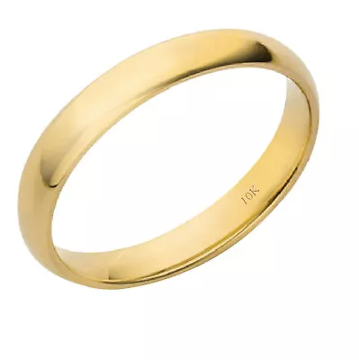 10K Solid Yellow Gold 2/3/4/5/6 MM Plain Men's And Women's Wedding Band Ring • $100.45