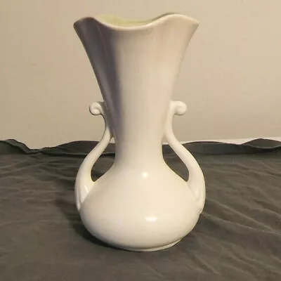 Vintage Red Wing Pottery 2 Handle Ruffle Vase/Cream/Light Green Inside 505 USA • $25