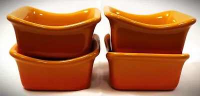 Rachael Ray 3 Oz Orange Square Ramekin Dipper Baker H016 Set Of FOUR (4) • $11.99