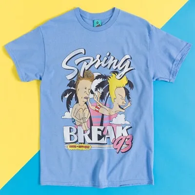 Official Beavis And Butt-Head Spring Break '93 Blue T-Shirt : SMLXLXXL • £19.99