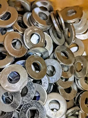 #8 Sae Steel Flat Washer Zinc Plated 7/16  Od X 3/16 Id - 100 Each • $5.99