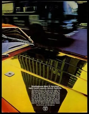 1969 New York City Medallion Taxi Yellow Cab Photo Westinghouse Vintage Print Ad • $29.97