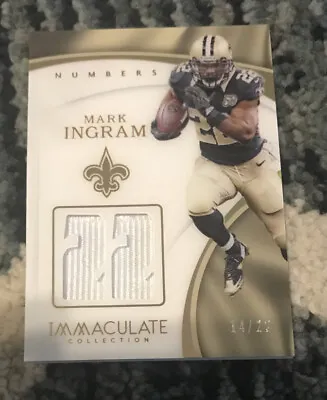 2017 Immaculate NUMBERS MARK INGRAM DUAL JERSEY 14/22 Saints • $27