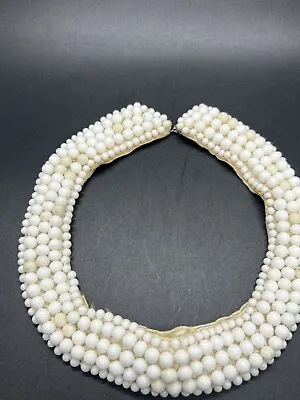 Vintage Beaded Faux Pearl Detachable Collar ~ Satin Back~Sally Gee ~Japan • $11.50