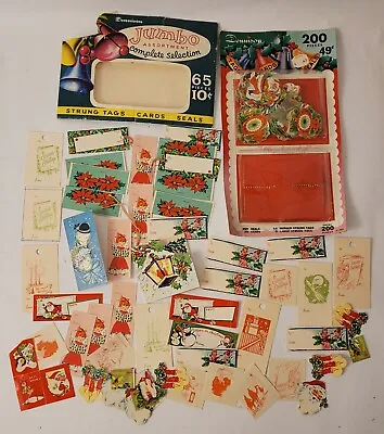 $74 • Buy HUGE Lot Of Vintage Christmas Gift Tags Seals Gummed Stickers 1950s MCM Mid Cent