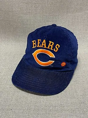 Vintage Chicago Bears Hat Cap Men’s Blue Corduroy Snapback Embroidered NFL • $23.88