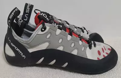 La Sportiva 10QTU Tarantulace W Grey Red Black Climbing Shoes Women's Size 8 • $39.99