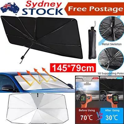 Car Windshield Sun Shade Umbrella Front Window Cover Visor Umbrella Large Size • $14.19