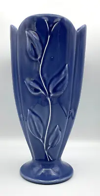 Vintage Haeger Blue Leaf Vine Vase 10.5  563-25 2003 HTF • $53.99
