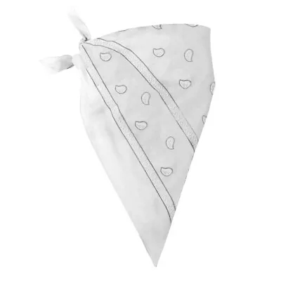 White Printed Design Bandana Neckerchief Cowboy Western Fancy Dress Accessory • £3.99