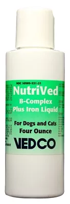 NutriVed B-Complex Plus Iron Liquid For Dogs & Cats (4 Oz) • $12.87
