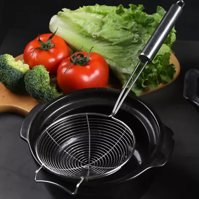 £8.23 • Buy Kitchen Utensil Stainless Steel Mesh Strainer Ladle Spider Skimmer Fry Spoon