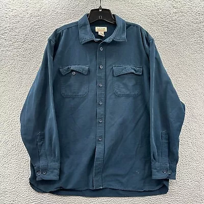 $24.95 • Buy VTG LL BEAN Shirt Mens XL Button Up Chamois Cloth Extra Large Green *