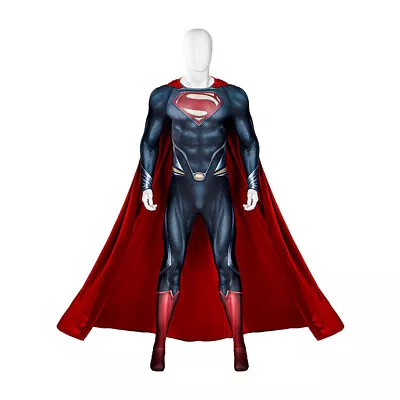 Superman Man Of Steel Jumpsuit Outfits Halloween Cosplay Costume • $160.54