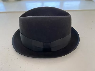 RESISTOL Vintage FEDORA HAT  Extra Long Oval Size 7 3/8 • $50