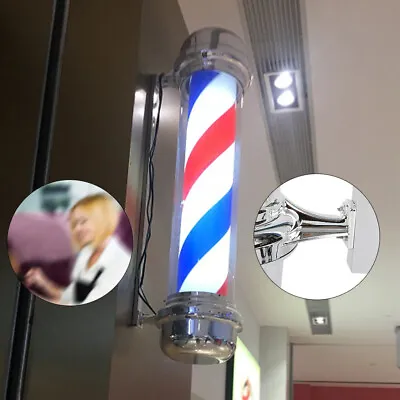 Barber Pole Stand Lamp Shop Sign Light Vintage Light LED Rotating Waterproof 28  • $72