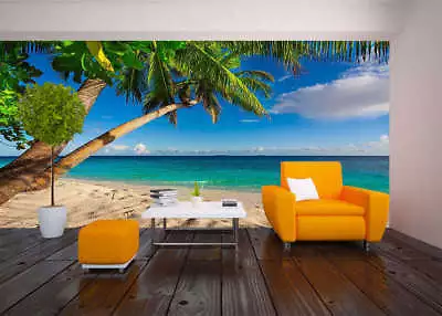 Voconut Trees Seascape 3D Full Wall Mural Photo Wallpaper Print Home Kids Decor • $21.20
