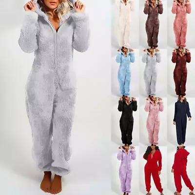£6.39 • Buy Women Teddy Bear 1Onesie Hooded Jumpsuit Fleece Dressing Gown Bodysuit Plus Size