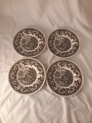 4 Vintage Barratts Staffordshire Elizabethan Brown Pottery Side Plates • £14.99