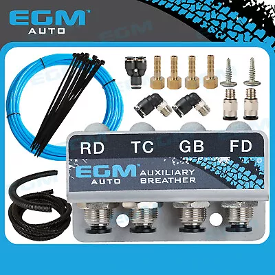 EGM Diff Breather Kit 4 Port For Ford Ranger Pj Pk Ute Blue • $47.85