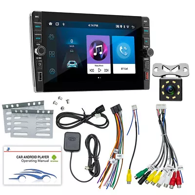 Car Stereo Player Double DIN Bluetooth Radio GPS Navigation With Rear Camera Kit • $120.50