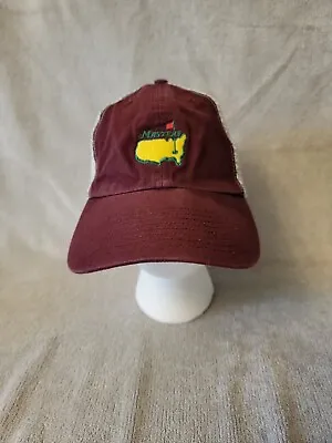 Masters Golf Fitted Trucker Hat Augusta National Flex Fit M/L By 47’ Burgundy • $16.99