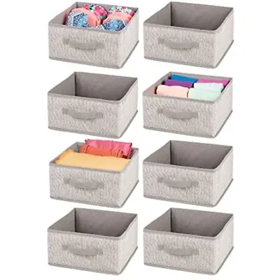 Set Of 2 Medium 1/2 Cube Fabric Storage Boxes By M Design In Charcoal & Grey • £8